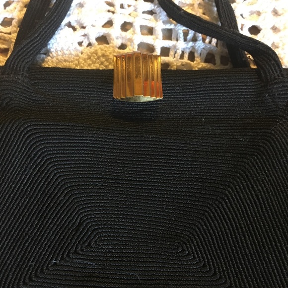 VINTAGE KORDAY BLACK HANDBAG - Picture 2 of 7